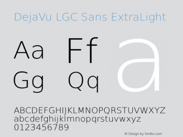 DejaVu LGC Sans ExtraLight Version 2.4图片样张