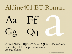 Aldine401 BT Roman Version 1.01 emb4-OT图片样张