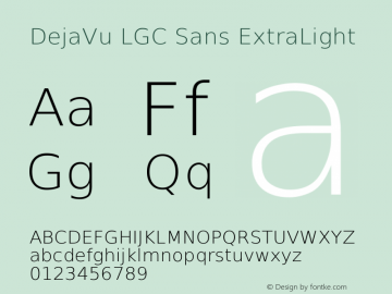 DejaVu LGC Sans ExtraLight Version 2.7 Font Sample