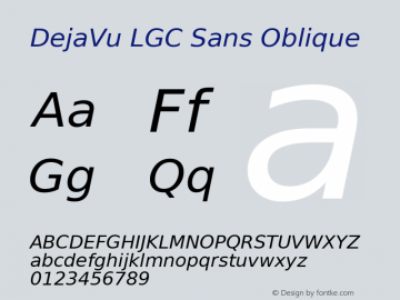 DejaVu LGC Sans Oblique Version 2.7 Font Sample