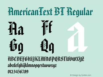 AmericanText BT Version 1.01 emb4-OT图片样张