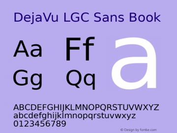 DejaVu LGC Sans Book Version 2.9 Font Sample