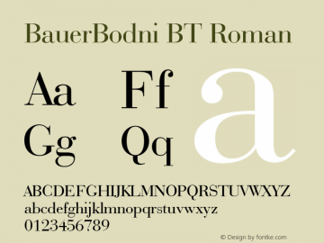 BauerBodni BT Roman Version 1.01 emb4-OT图片样张