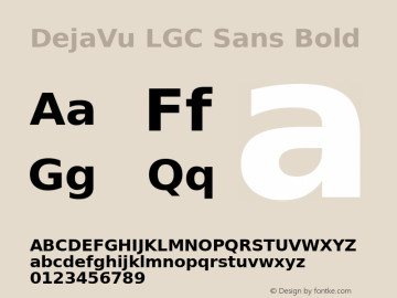DejaVu LGC Sans Bold Version 2.10 Font Sample