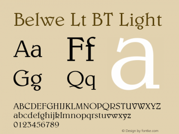 Belwe Lt BT Light Version 1.01 emb4-OT图片样张