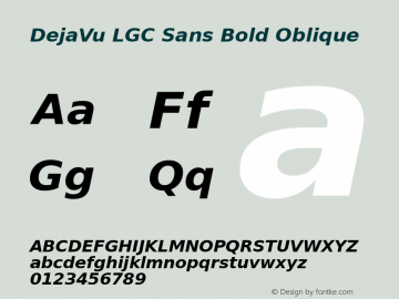 DejaVu LGC Sans Bold Oblique Version 2.11 Font Sample