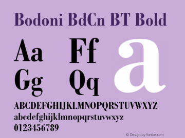 Bodoni BdCn BT Bold Version 1.01 emb4-OT图片样张