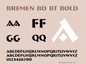 Bremen Bd BT Bold Version 1.01 emb4-OT图片样张