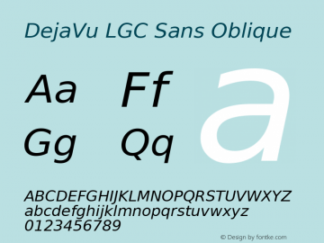 DejaVu LGC Sans Oblique Version 2.12 Font Sample