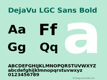 DejaVu LGC Sans Bold Version 2.12 Font Sample