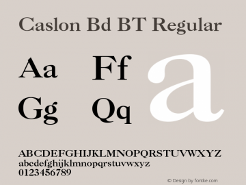 Caslon Bd BT Version 1.01 emb4-OT图片样张