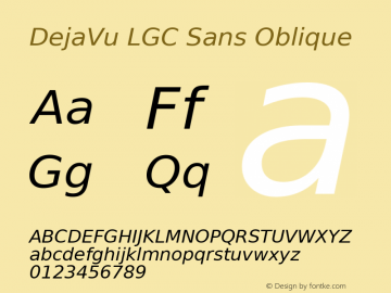 DejaVu LGC Sans Oblique Version 2.13图片样张