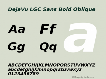 DejaVu LGC Sans Bold Oblique Version 2.14 Font Sample