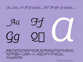 Chianti ItSwash BT Italic Swash Version 1.01 emb4-OT图片样张