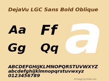 DejaVu LGC Sans Bold Oblique Version 2.19图片样张