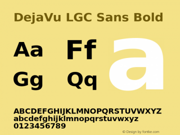 DejaVu LGC Sans Bold Version 2.19 Font Sample