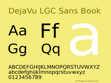 DejaVu LGC Sans Book Version 2.19 Font Sample