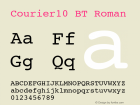 Courier10 BT Roman Version 1.01 emb4-OT图片样张