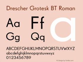 Drescher Grotesk BT Roman Version 1.01 emb4-OT图片样张