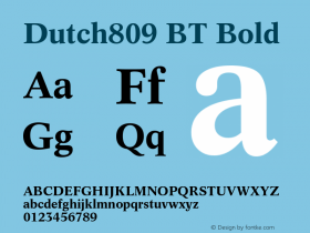 Dutch809 BT Bold Version 1.01 emb4-OT图片样张