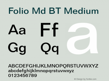 Folio Md BT Medium Version 1.01 emb4-OT图片样张