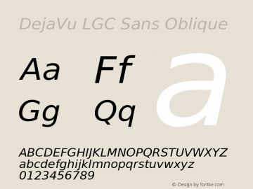 DejaVu LGC Sans Oblique Version 2.27图片样张