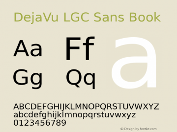 DejaVu LGC Sans Book Version 2.27 Font Sample