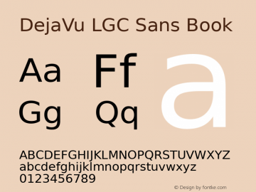 DejaVu LGC Sans Book Version 2.28 Font Sample