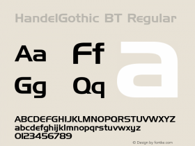 HandelGothic BT Version 1.01 emb4-OT图片样张