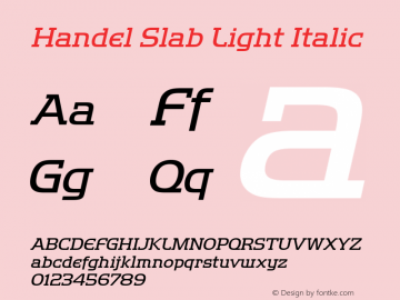 Handel Slab Light Italic Version 1.00图片样张