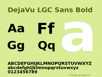DejaVu LGC Sans Bold Version 2.32 Font Sample