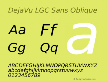 DejaVu LGC Sans Oblique Version 2.32图片样张