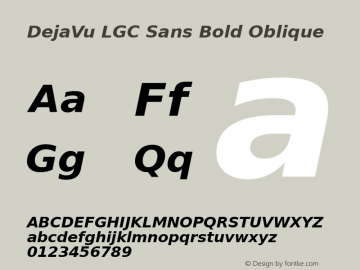 DejaVu LGC Sans Bold Oblique Version 2.33 Font Sample