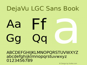 DejaVu LGC Sans Book Version 2.33 Font Sample