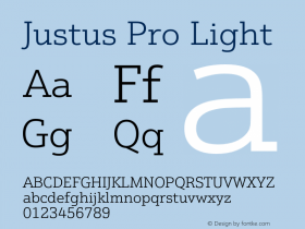 JustusPro-Light Version 1.000;PS 1.00;hotconv 1.0.57;makeotf.lib2.0.21895图片样张