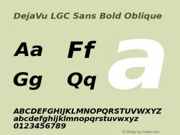 DejaVu LGC Sans Bold Oblique Version 2.34 Font Sample