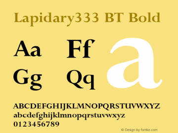 Lapidary333 BT Bold Version 1.01 emb4-OT图片样张