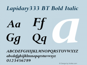 Lapidary333 BT Bold Italic Version 1.01 emb4-OT图片样张
