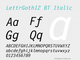 LettrGoth12 BT Italic Version 1.01 emb4-OT图片样张