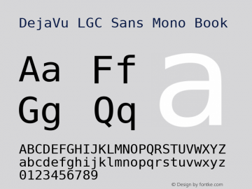 DejaVu LGC Sans Mono Book Version 2.14 Font Sample