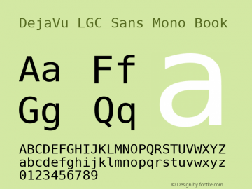 DejaVu LGC Sans Mono Book Version 2.15 Font Sample