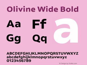 Olivine Wide Bold Version 1.000图片样张