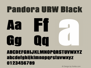 PandoraURW-Bla Version 1.000;PS 1.00;hotconv 1.0.57;makeotf.lib2.0.21895图片样张