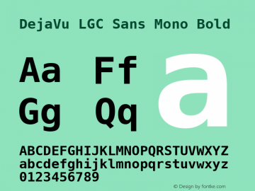 DejaVu LGC Sans Mono Bold Version 2.21 Font Sample