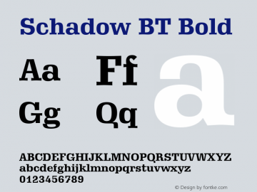 Schadow BT Bold Version 1.01 emb4-OT图片样张