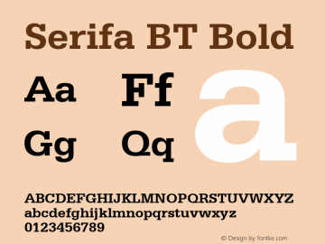 Serifa BT Bold Version 1.01 emb4-OT图片样张