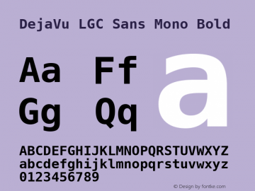 DejaVu LGC Sans Mono Bold Version 2.23 Font Sample