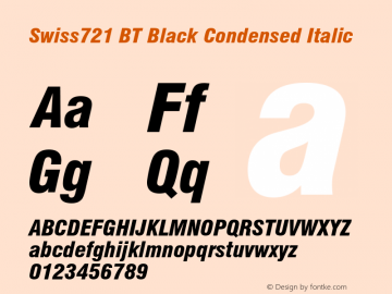 Swiss 721 Black Cond Italic Version 5.0图片样张