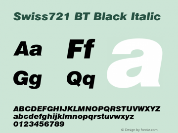 Swiss 721 Black Italic Version 5.0图片样张