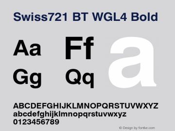 Swiss721 BT WGL4 Bold Version 4.00图片样张